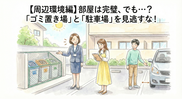 【周辺環境編】部屋は完璧、でも…？「ゴミ置き場」と「駐車場」を見逃すな！